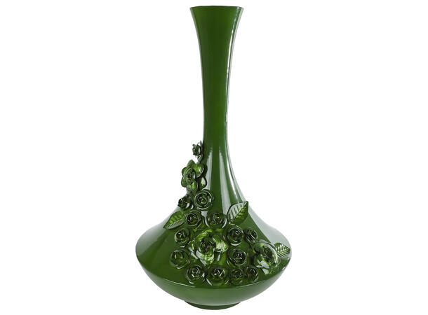 Vase blomster metall grønn 27x47cm 