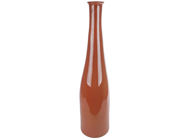 Vase glass høy shiny oransje 18x18x80cm Produsert i Spania 