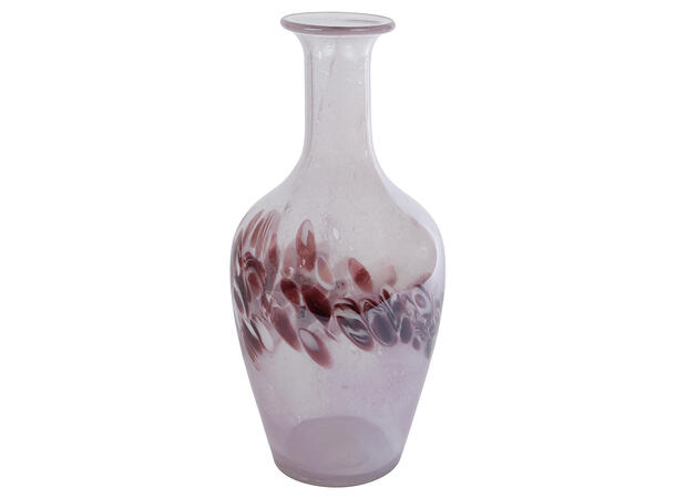 Vase lillamønstret glass 17x37cm Forpk 4stk 
