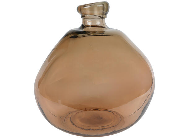 Vase lys brunt glass 31,5x31,5x32cm Resirkulert 