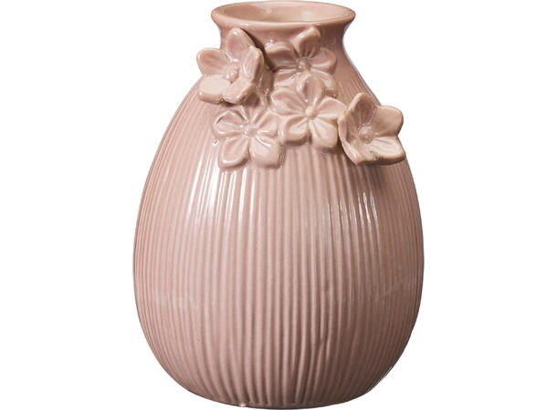Vase porselen m/blomster 9x12cm 3ass 