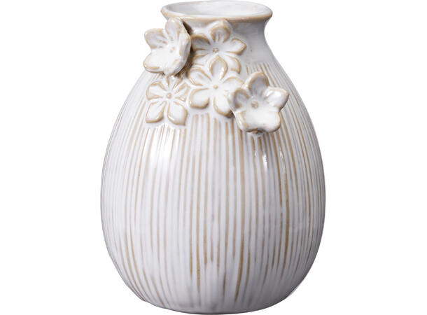 Vase porselen m/blomster 9x12cm 3ass 