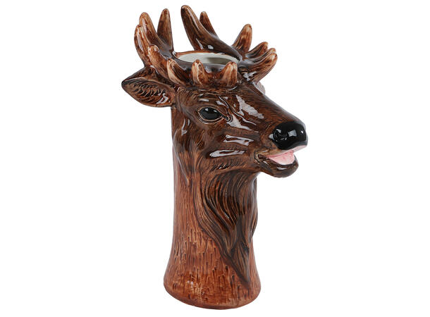 Vase reinsdyr brun keramikk 18x16,5x24cm Forpakning: 6stk 