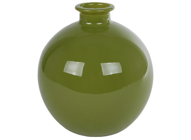 Vase resirkluert glass grønn 16x16x18cm 