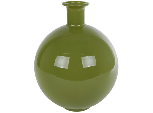 Vase resirkulert glass grønn 20x20x25cm 