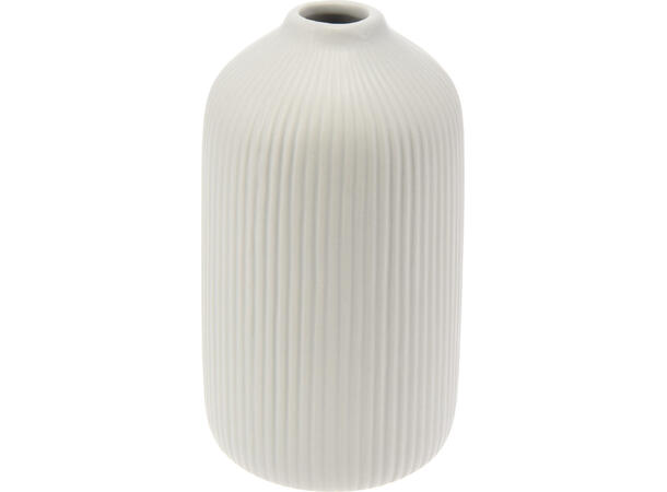 Vase stripet keramikk 10x19cm 5ass Forpk 10stk Hvit grå grønn brun krem 