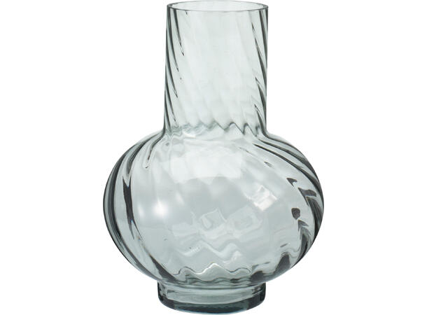 Vase vridd glass grønn/rosa/beige h:23cm 