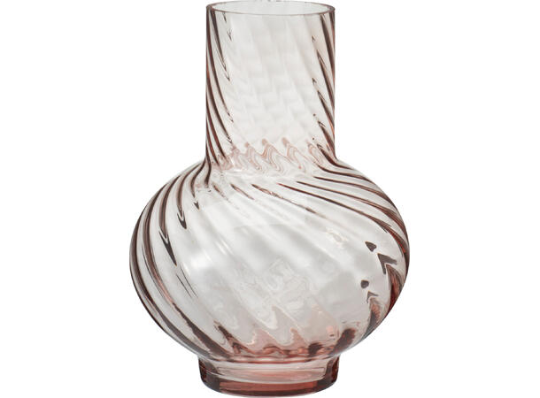Vase vridd glass grønn/rosa/beige h:23cm 