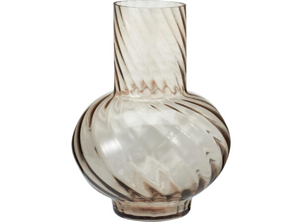 Vase vridd glass grønn/rosa/beige h:23cm 