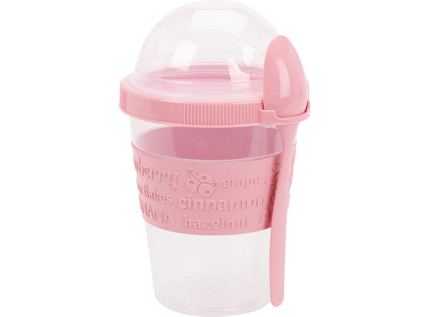 Yoghurtbeger boks 0,6L 16cm m/skje 4ass Display 12stk 