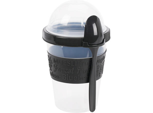 Yoghurtbeger boks 0,6L 16cm m/skje 4ass Display 12stk 