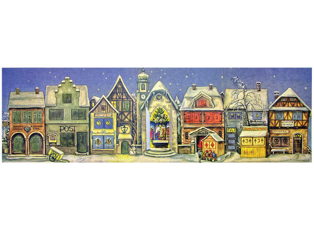 Adventskalender Julebyen 1946 21x69cm 