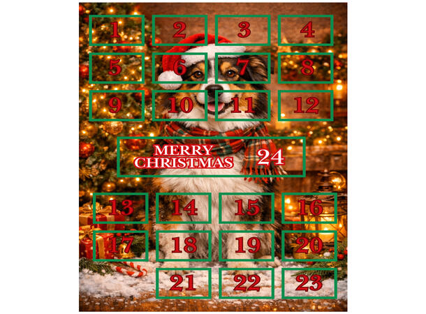 Adventskalender hund fylt m/kjøttsnacks 