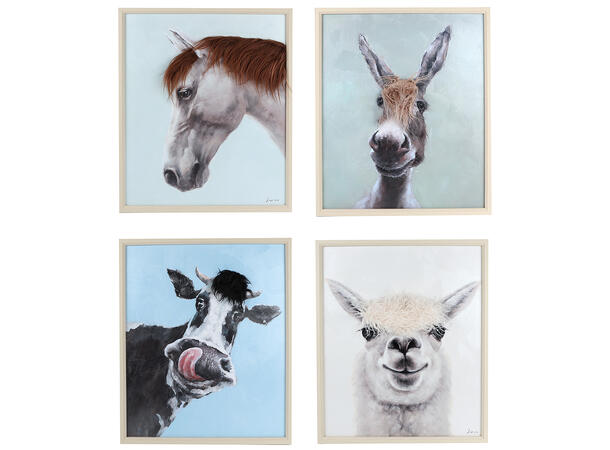 Bilde ass dyr tre 50x60x3,5cm 4ass 