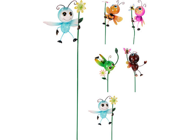 Blomsterpinne insekt 13,5x68,5cm 5ass Display med 25stk 