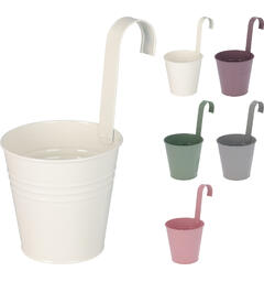 Blomsterpotte galvani. jern 13x25cm 5ass Forpk 25stk Vekt 130g