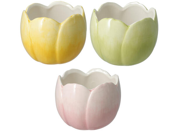 Blomsterpotte tulipanform 11x9cm 3ass 