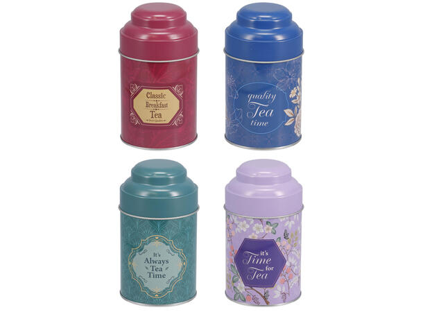 Boks Teboks metall rund 7,5x13,5cm 4ass 