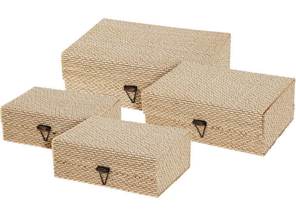 Boks oppbevaring 4 skrin av tre 4stk 16x12x6 / 19x13x7 / 22x15x8 / 25x17x9cm 