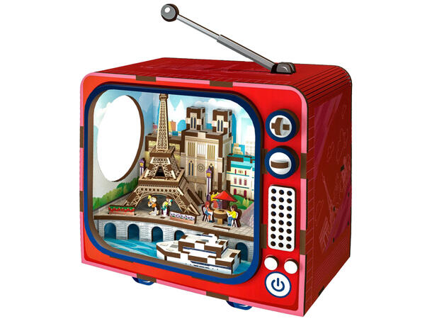 Book Nook mini Paris 98 deler Med Led-lys, uten batteri 