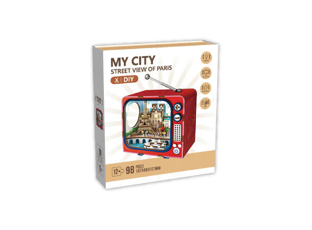 Book Nook mini Paris 98 deler Med Led-lys, uten batteri 