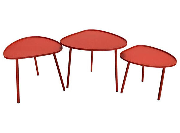 Bord metall emalje rødt 44×44×43cm 