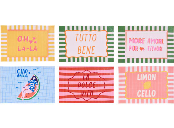 Bordbrikke papirmateriale 45x30cm 6ass 