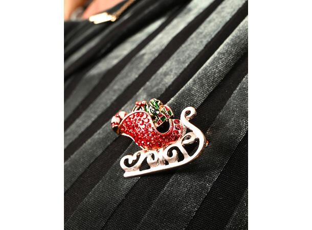 Brosje Slede metall i gaveeske Forpk 6stk 