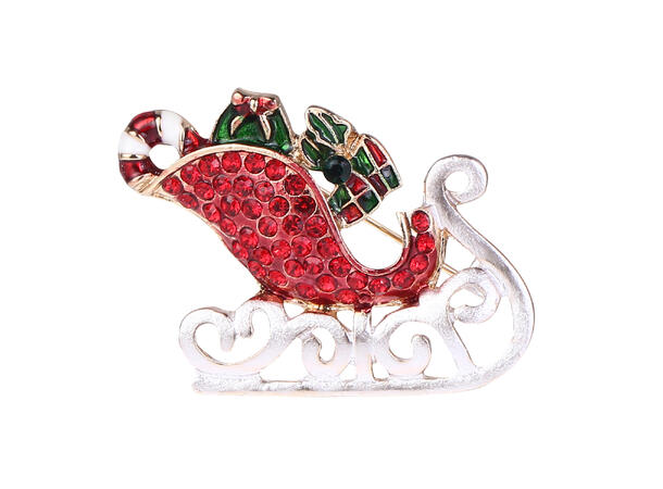 Brosje Slede metall i gaveeske Sink uten kadmium, nikkel, bly 