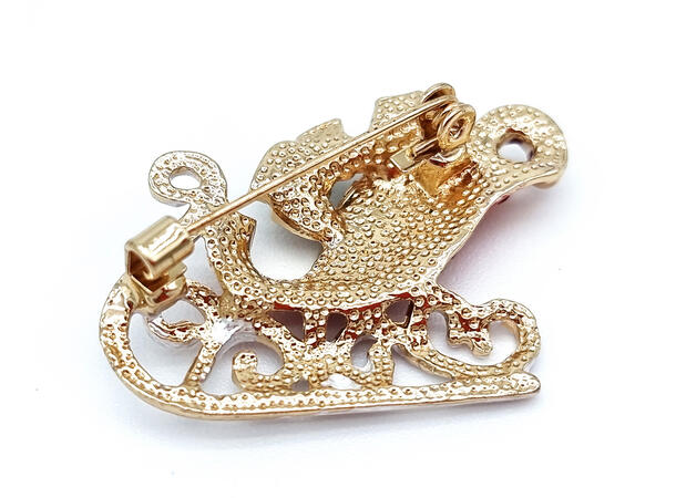 Brosje Slede metall i gaveeske Sink uten kadmium, nikkel, bly 