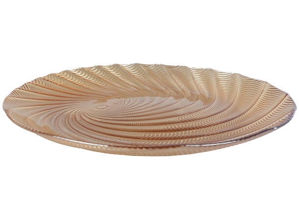 Dekketallerken lysfat amber glass 33cm Forpakning 4stk 