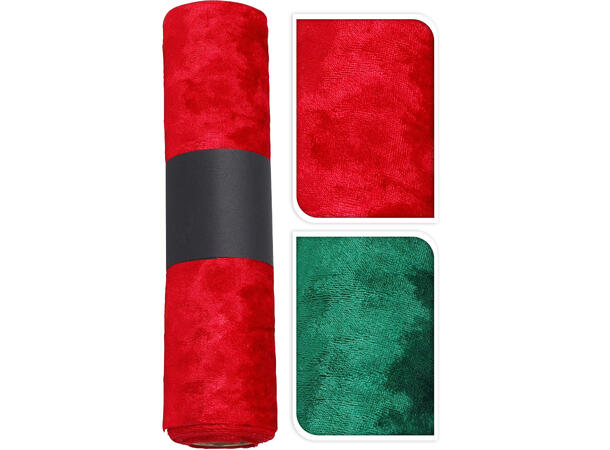 Dekorrull fløyel Rød Grønn 20x200cm 2ass Display 24stk 