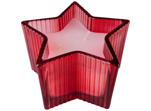 Duftlys glass 14x8cm rød Duft: Eple 240g 