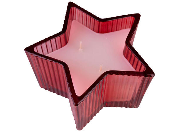 Duftlys glass 14x8cm rød Duft: Eple 240g 
