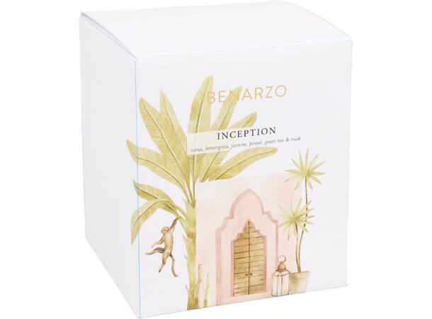 Duftlys i glass 8,5x10 cm Hvit voks 3ass Duft: myrra, bjørnebær, hav. 2% duft 