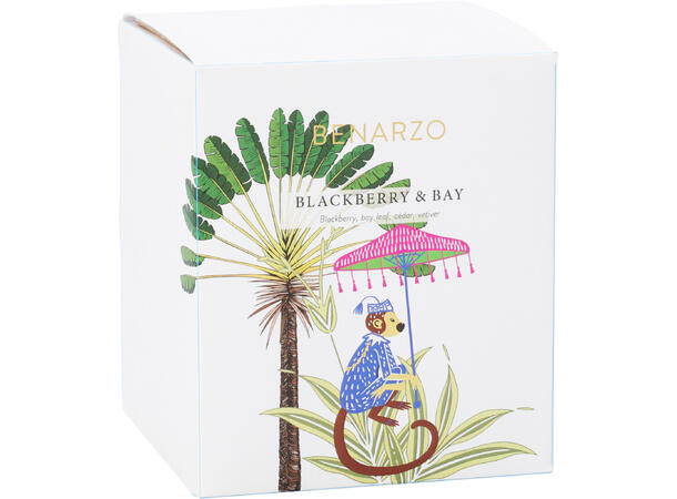 Duftlys i glass 8,5x10 cm Hvit voks 3ass Duft: myrra, bjørnebær, hav. 2% duft 