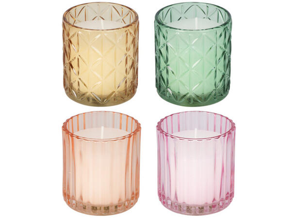 Duftlys sitronella 7,5x8cm 4ass Dispaly med 12stk 