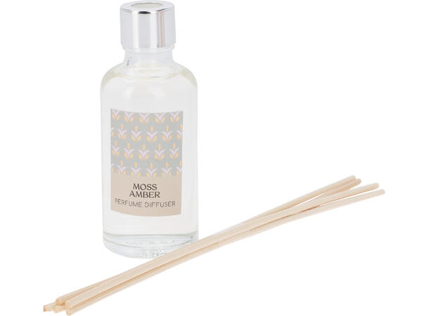 Duftolje 50ml klart glass 4x9,5cm 4ass Pakket i display med 24 stk. 