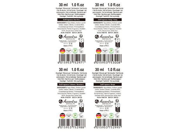 Dusjsåpe Dyremotiv 30ml 4ass Display 24st Vegansk Uten parabener/SLES 