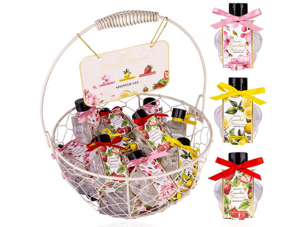 Dusjsåpe flaske 50ml 3ass dufter Display 21stk. Vegansk u/parabener/SLES 
