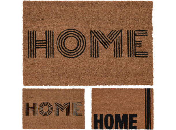 Dørmatte Home kokos 39x59cm 3ass Vekt: 1400g 