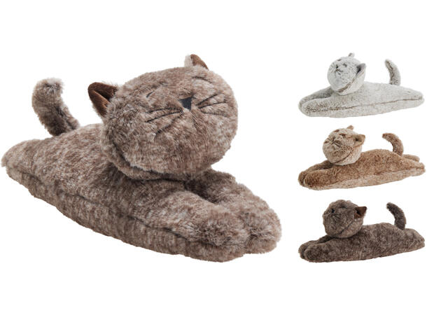 Dørstopper katt 38x14x12cm 3ass 100% polyester i farger: sand brun kaffe 