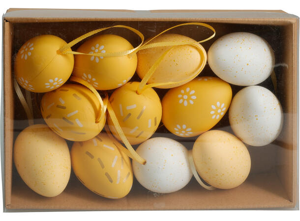 Egg Påskeegg 6cm 5.ass  12stk Polyester,Forpakn.10 pk 
