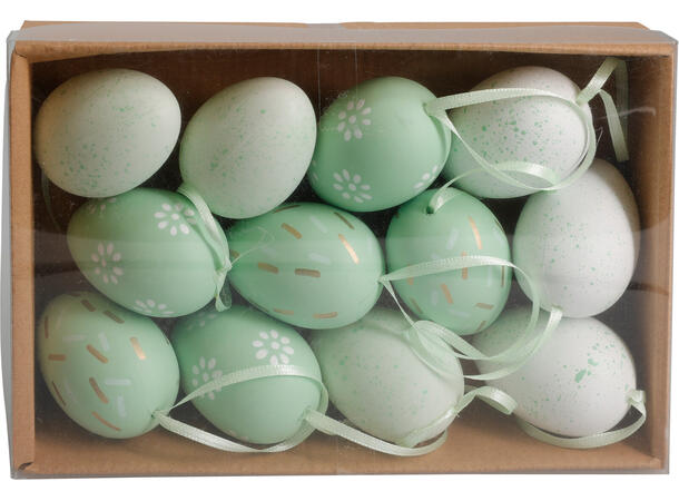 Egg Påskeegg 6cm 5ass 12stk Forpk 10pk Polyester 