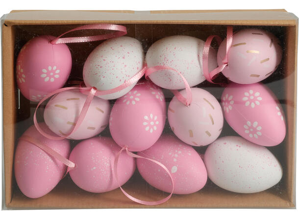 Egg Påskeegg 6cm 5ass 12stk Forpk 10pk Polyester 