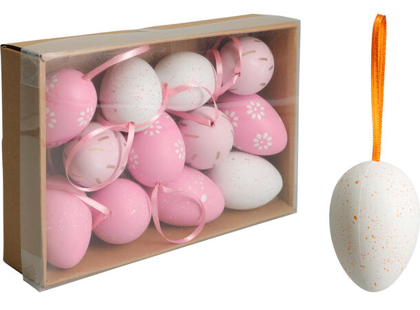Egg Påskeegg 6cm 5ass 12stk Forpk 10pk Polyester 
