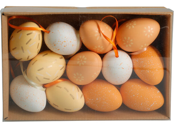 Egg Påskeegg 6cm ass farger 12stk Polyester 