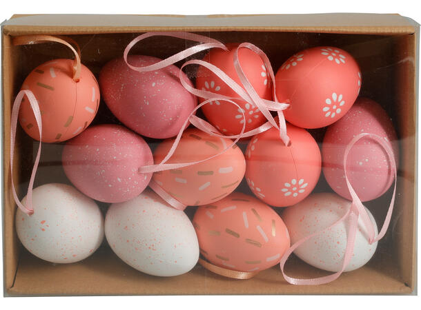 Egg Påskeegg 6cm ass farger 12stk Polyester 