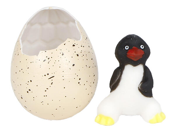 Egg med voksende pingvin 6cm 3ass Display 12 stk 