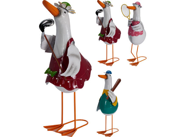 Figur and stående metall 14x36cm 3ass 